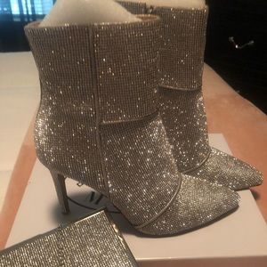 Silver metallic rhinestone Winona boot